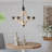 Chandelier  - 6-Light Farmhouse Chandelier, Distressed White Wood & Black Iron
