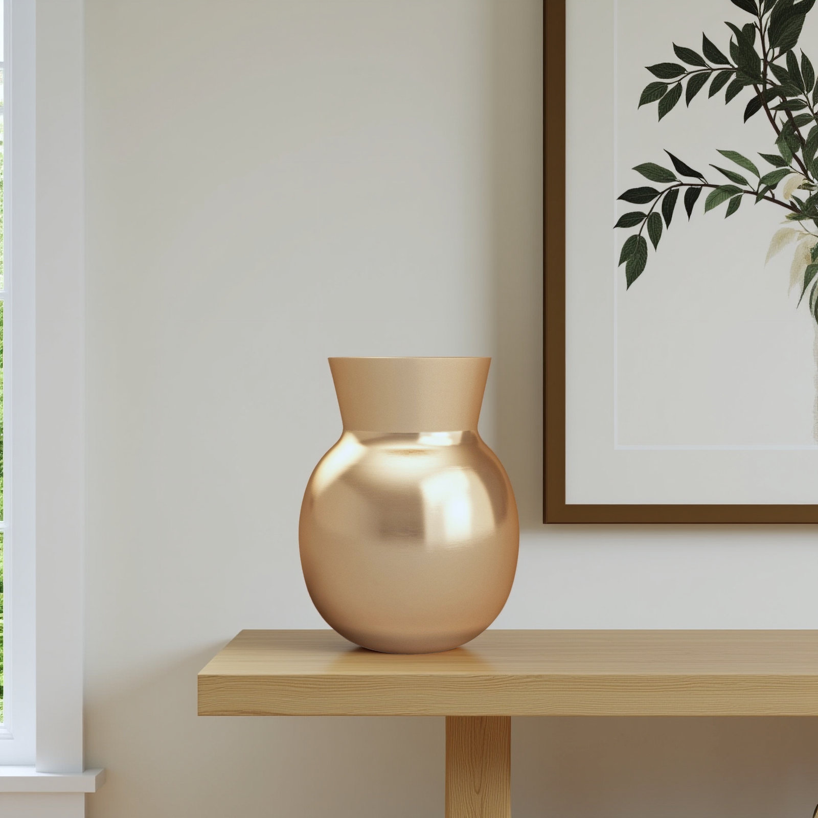 Corla Handmade Metal Table Vase, 8" H x 6.5" W x 6.5" D