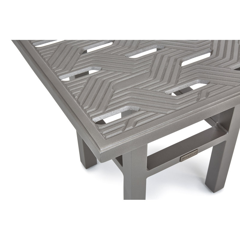 Merge Tables Outdoor Square Side Table, Weathered Teak