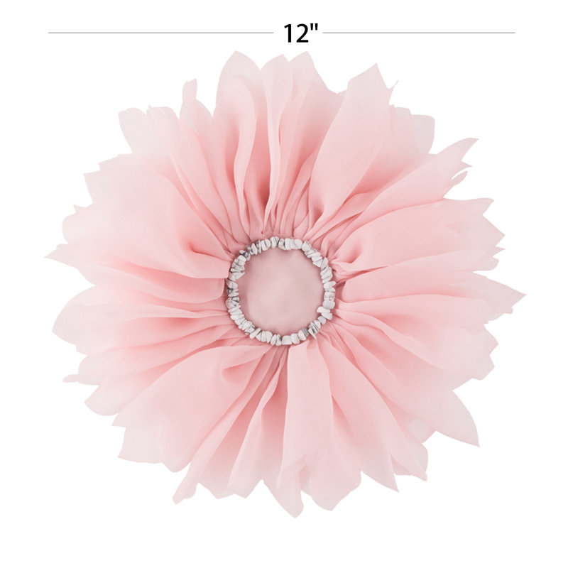  Coussin décoratif brodé réversible, Rose