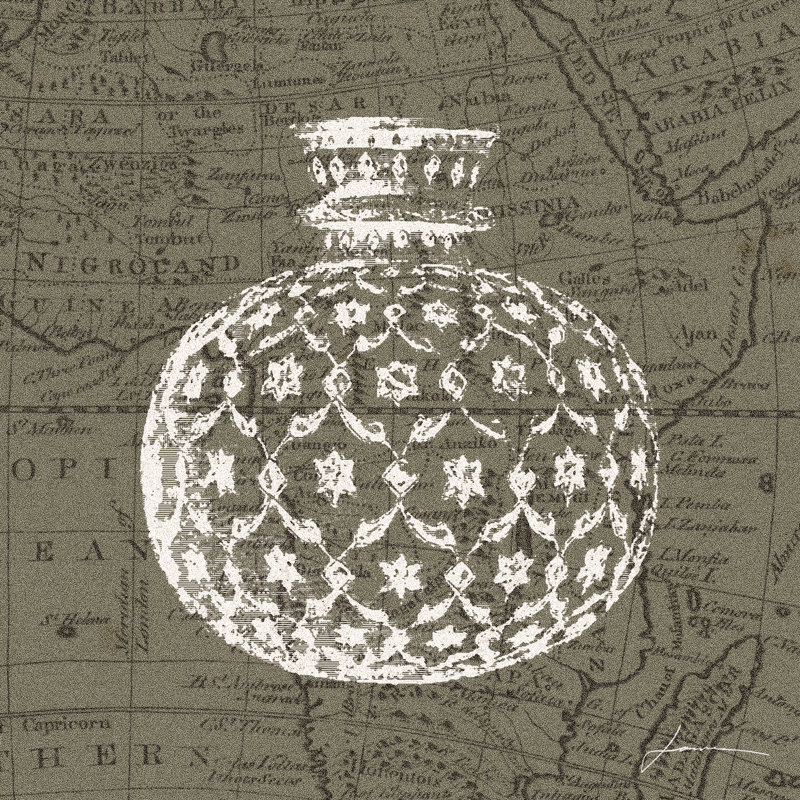 Map Bottles I by James Burghardt - Wrapped Canvas Print, 122cm H x 122cm W
