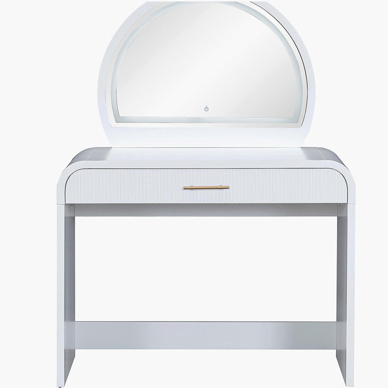 Coiffeuse 39 "avec miroir et écran tactile, coiffeuse avec tiroir pour chambre à coucher