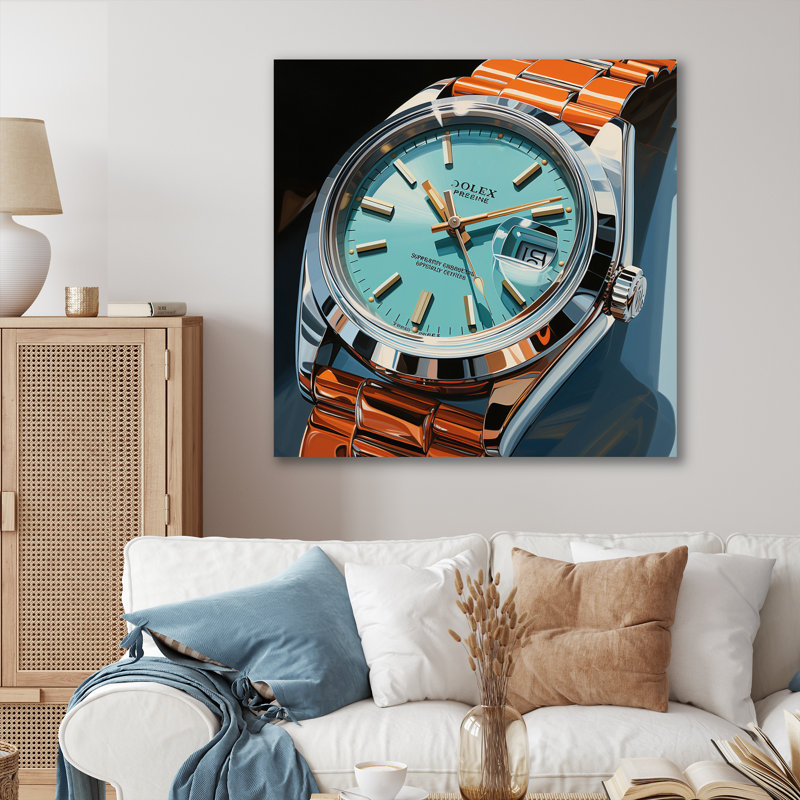 Montre de luxe Azure Age - Imprimé, Toile tendue, H 30 po x l 30 po x P 1 po