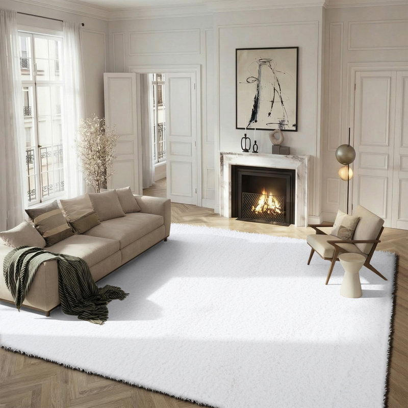 Tapis blanc Hermina, Rectangle 8 pi x 10 pi