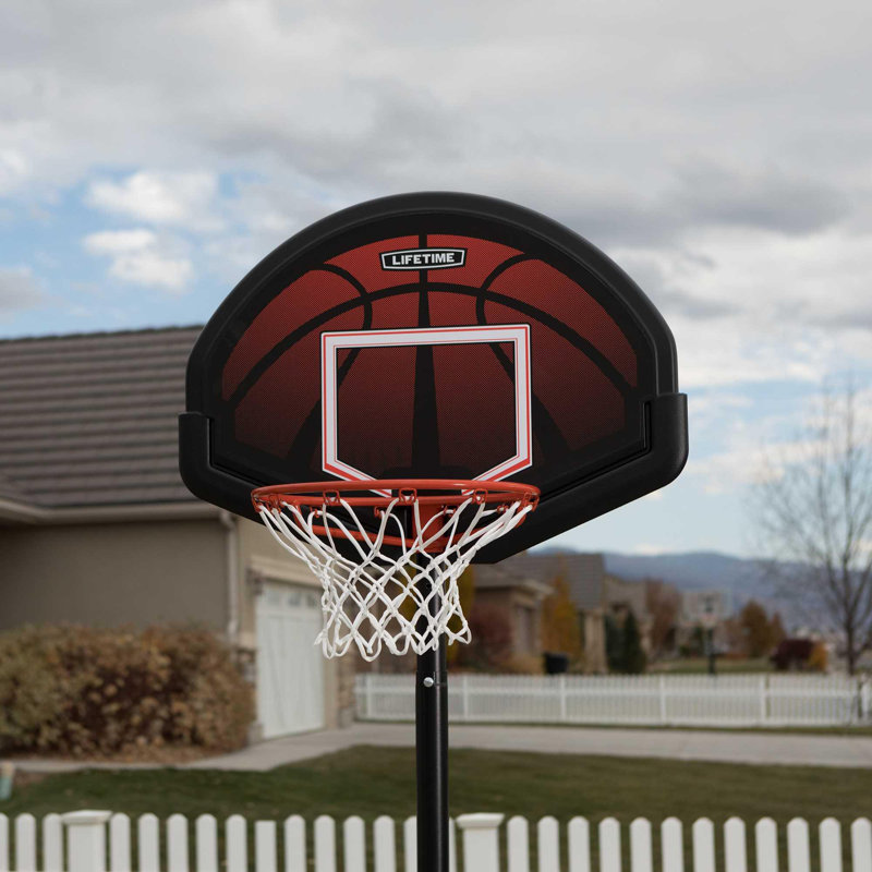 Adjustable Black Steel Portable Youth Basketball Hoop with 32" Backboard