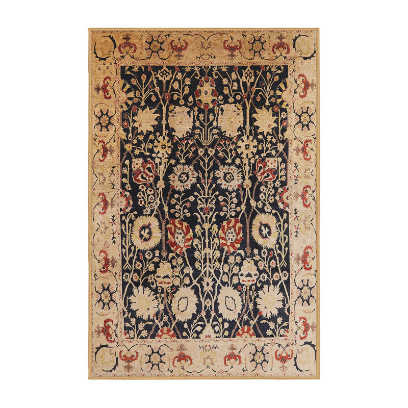 Tapis oriental beige / noir Terkel, Rectangle 8 pi x 12 pi