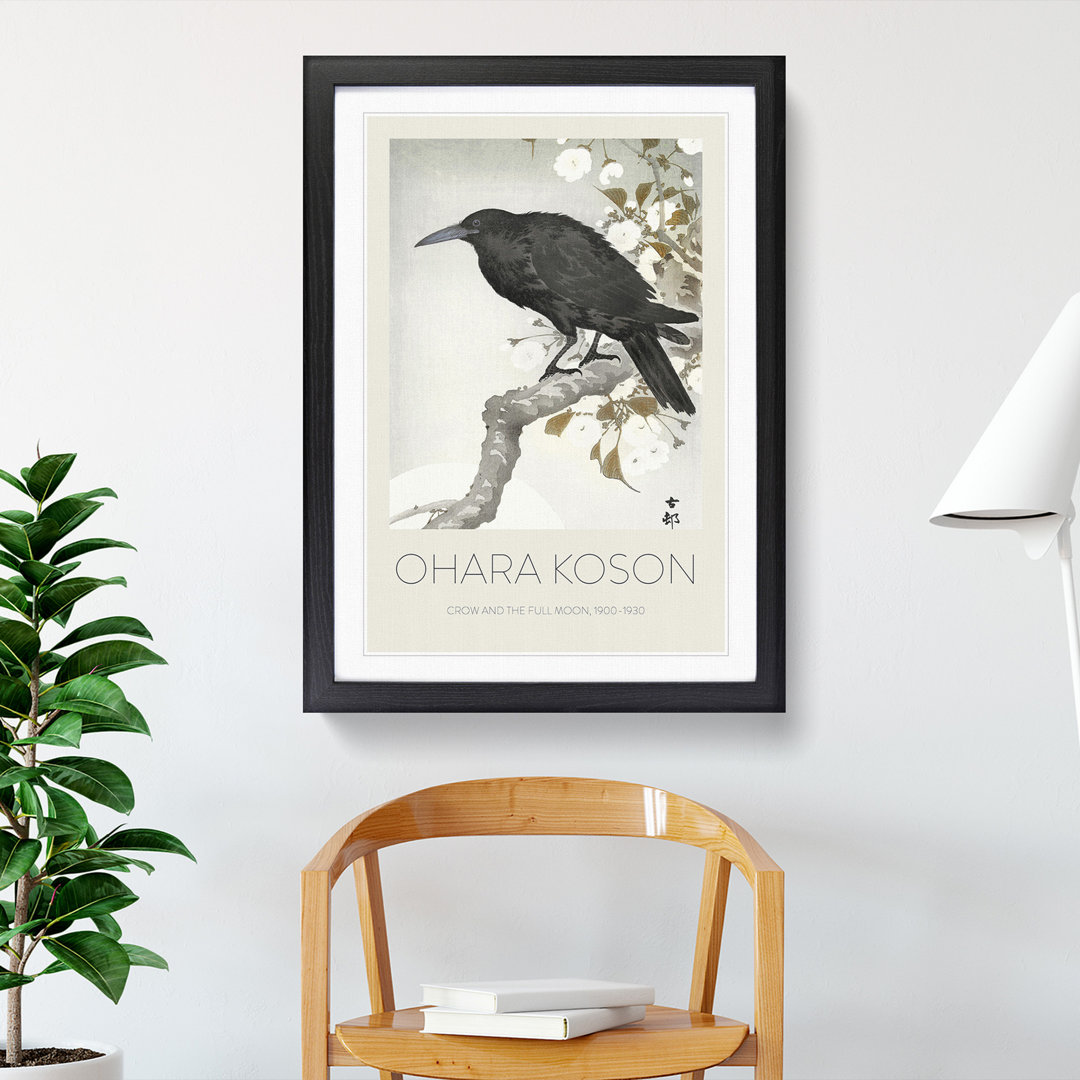 A Crow on the Blossom Tree by Ohara Koson - Picture Frame Painting