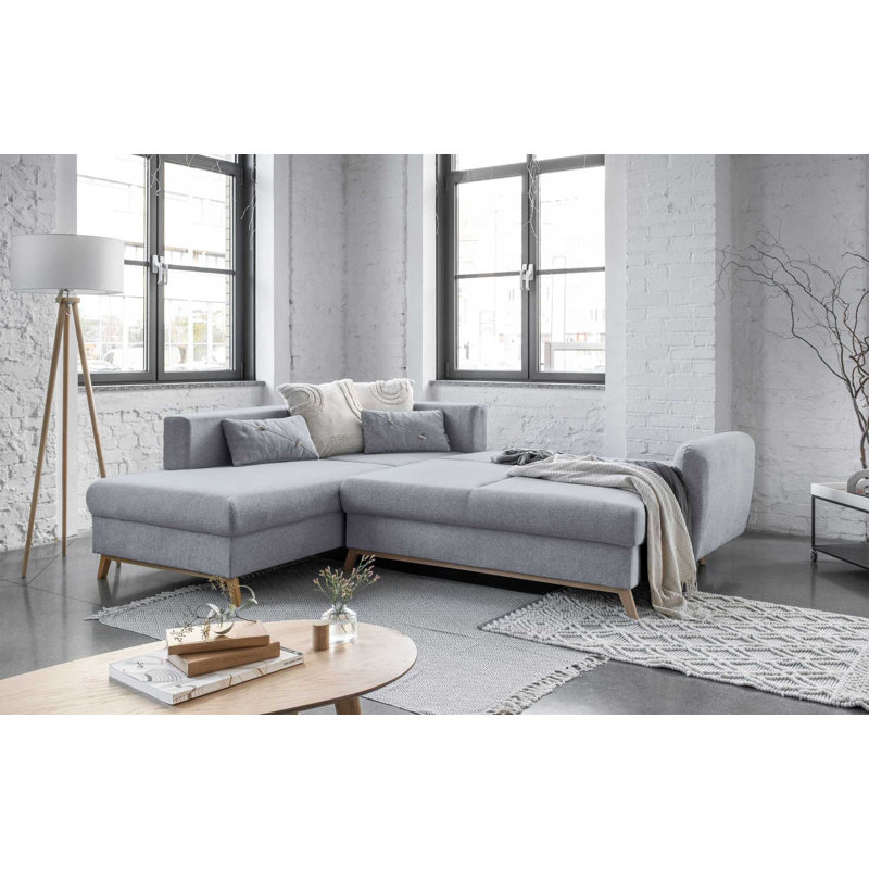 Scandic Lagom 6 Seater Sofa Bed, Left facing, Light Grey