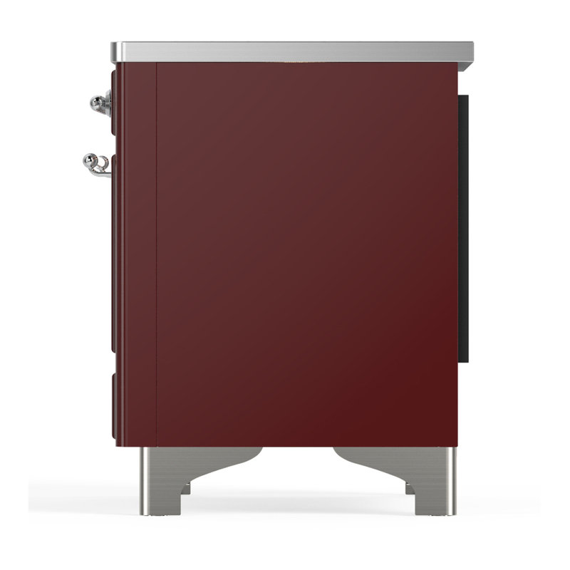Majestic III Series 40 Inch Induction Range with 6 Induction Elements in Stainless Steel (Brass Trim), Burgundy, Chrome