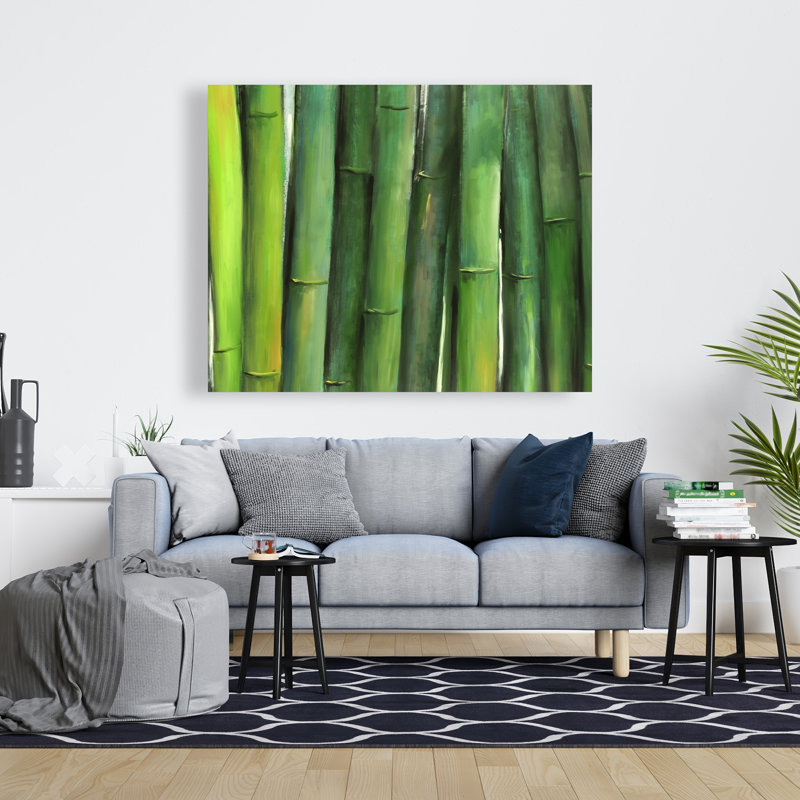Bambou vert - Toile verte hyperréaliste pour la décoration intérieure