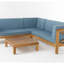 Ensemble de canapé 4 pièces X-Back, bleu-2091238755