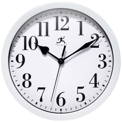 Horloge murale ronde classique en plastique 10 pouces