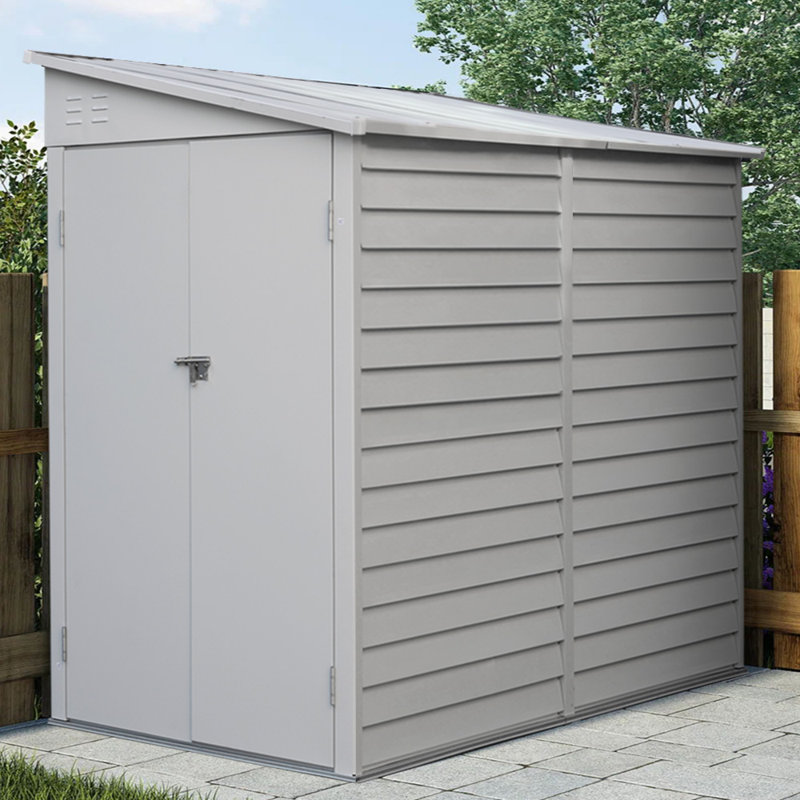Outdoor Steel Storage Shed, White