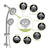 Multi Function Dual Shower Head - Shower System With 4.7" Rain Showerhead, 7-Function Hand Shower, Adjustable Slide Bar,Chrome-124897394