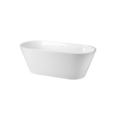 Arcadia 59 In. Freestanding Bathtub In Glossy White Finish