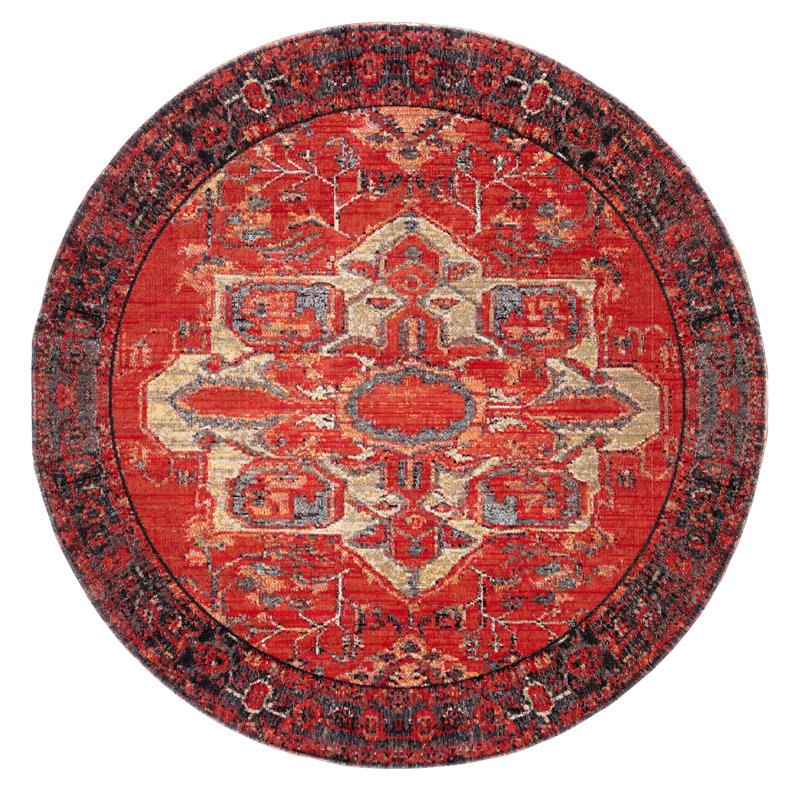 Tapis rose / crème Aunya, Tapis de couloir 2 pi 6 po x 8 pi