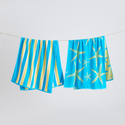 2-Piece Jacquard Cotton Beach Towel Set