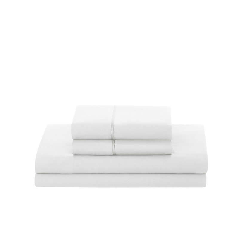 Microfiber - Set of 3, King Sheet Set with 2 Pillowcases, White