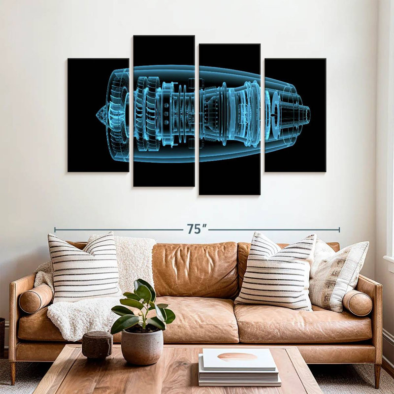 Airplane Engine Structure, 42" H x 68" W