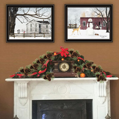 Stunning Bedroom Wall Art For Home: 2 , Winter Black Framed, 18X14, Materials Art: Add Style To Living Room & With Frame, 18.03X13.88 In, Wood Paper