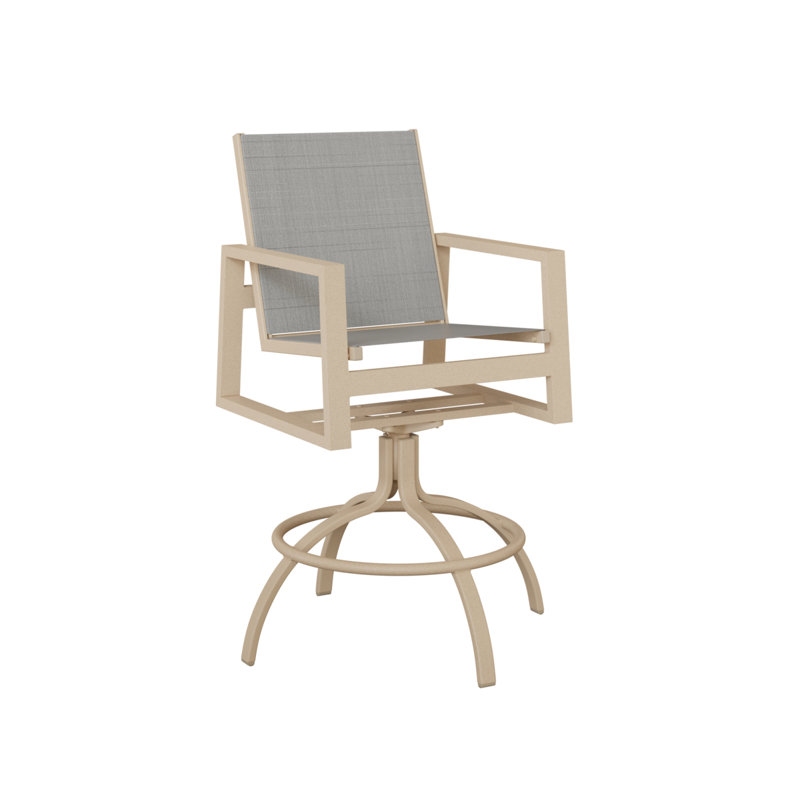 Chaise de bar pivotante Berlin Gardens Vida Slings, Luna multicolore, Charm platine