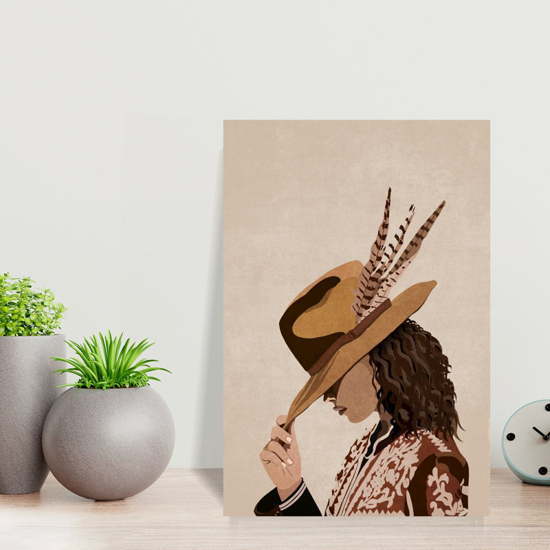 «Feathered Elegance Abstract Classic Rustic Portrait», art mural, H 18 po x l 12 po