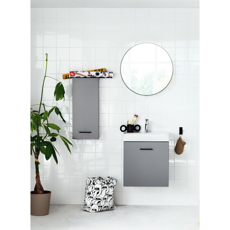 Metal Flat Wall Mirror with Shelves