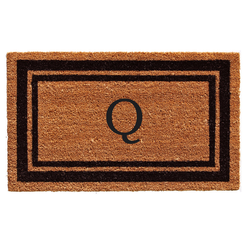 Tapis d'entrée antidérapant Stortz, Rectangle 1 pi 6 po x 2 pi 6 po, Q, Brun / Noir