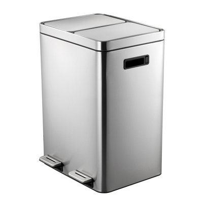2 x 5.3 Gallon / 40L Dual Compartment Step Trash Can with Dual Lids and Pedals