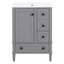 Meuble-lavabo autoportant de 24 po avec lavabo en céramique, double tablette de porte, tiroirs à fermeture en douceur et porte d'armoire - Certifié EPA / UpC-63072477