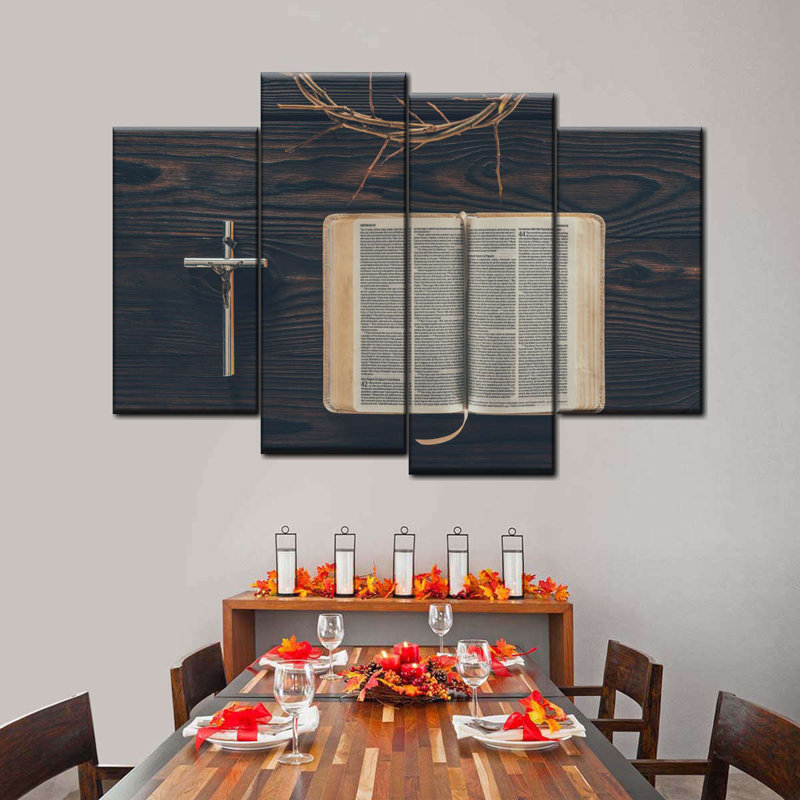 Bible, reproduction d'art sur toile, H 22 po x l 36 po x P 1 po