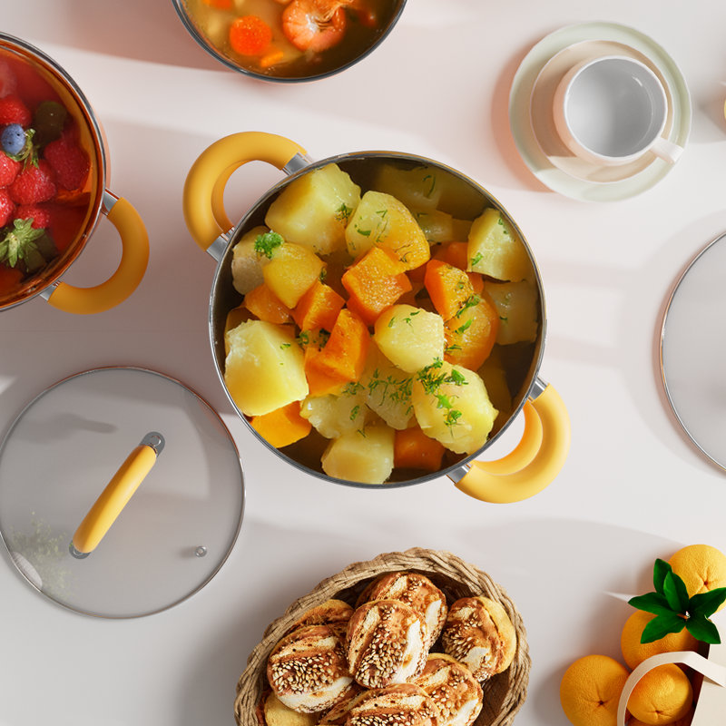 Cuiseur à vapeur de 4 pintes pour la cuisson, marmite à légumes, marmite en acier inoxydable avec couvercle et panier à vapeur, compatible avec toutes les cuisinières, va au lave-vaisselle
