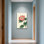 Plantes et fleurs à fleurs rouges avec feuilles vertes sur fond crème