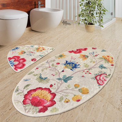 Premium Bathmat Set (2 Pieces), Non-Slip Polyester, 19.7 x 23.6 inches & 23.6 x 39.4 inches | Antiallergic, Dust & Stain Repellent, 700 Gr/m² | Machine Washable, Perfect for Home Bathroom Décor