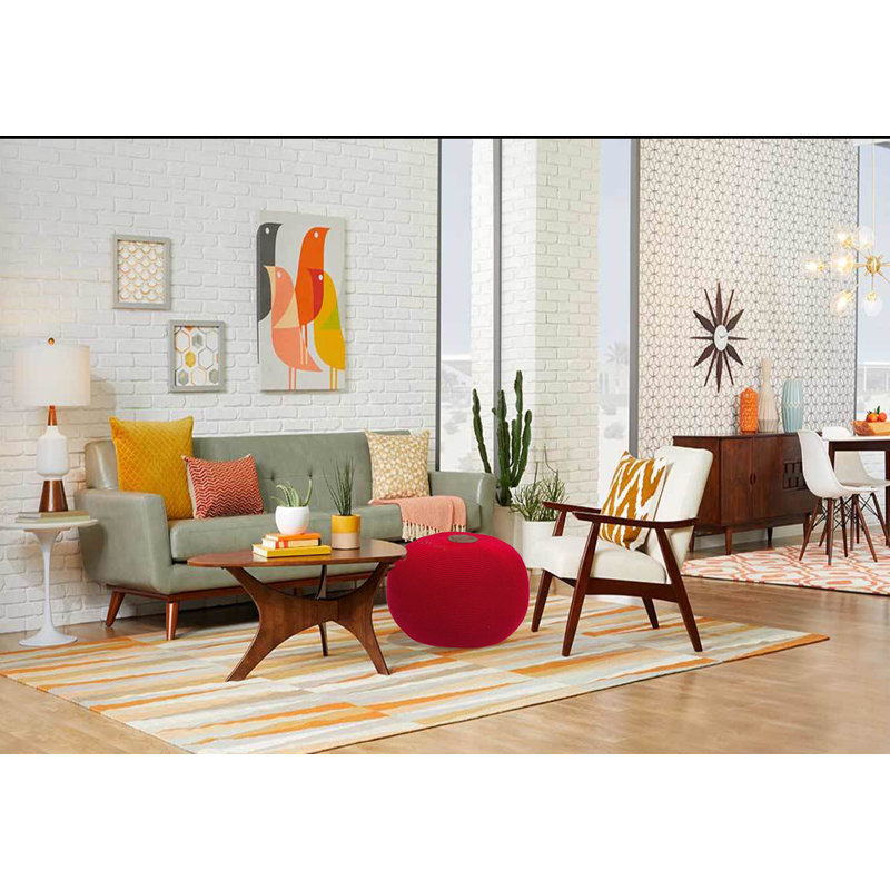 Pouf rond de 19 po de largeur, Rouge