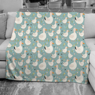 Spring Duck Duck Fleece Blanket