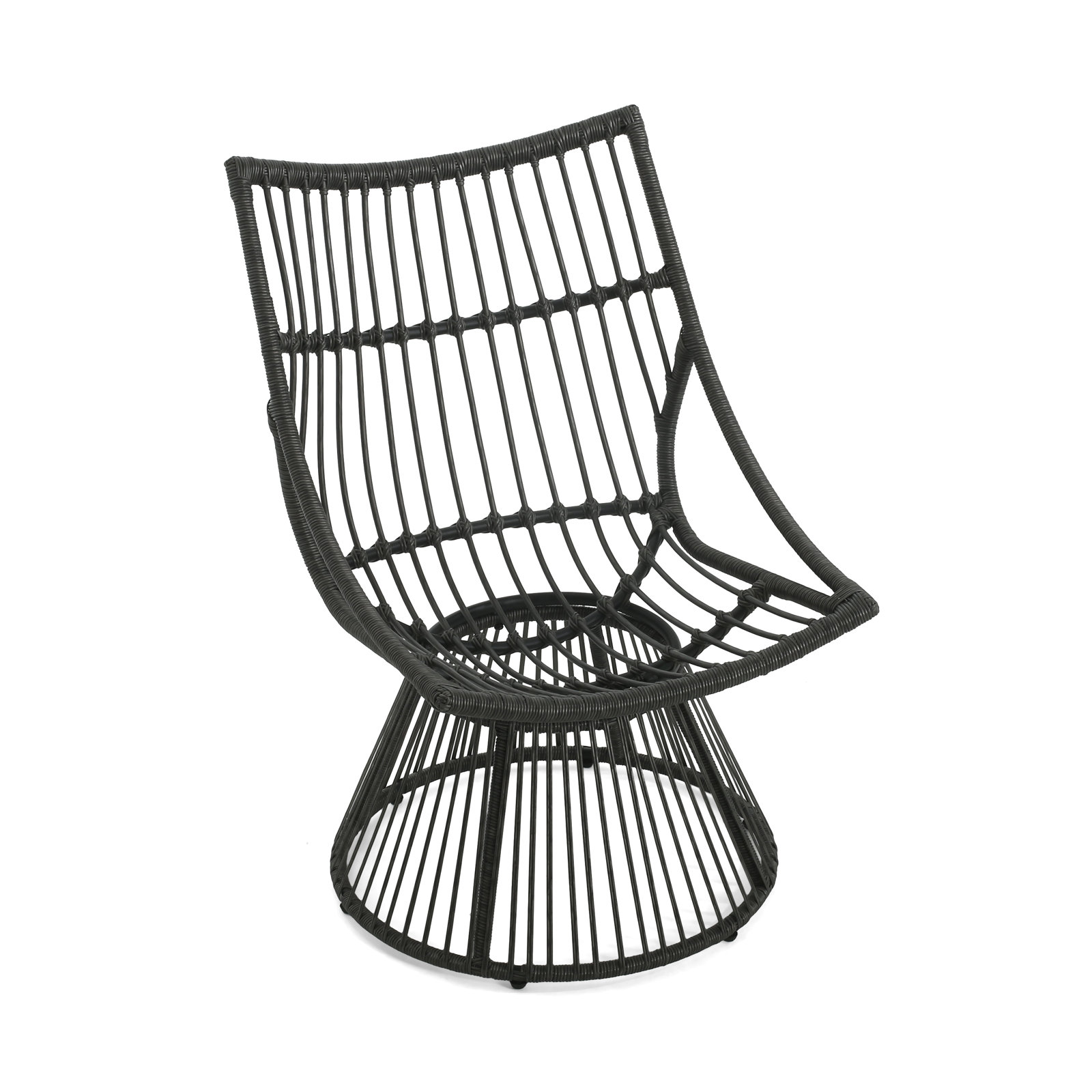 Wicker Outdoor Lounge Chair, Gray, Gray