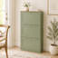 Armoire de rangement moderne à chaussures verte avec 3 tiroirs rabattables et tablettes réglables pour 12 à 18 paires
