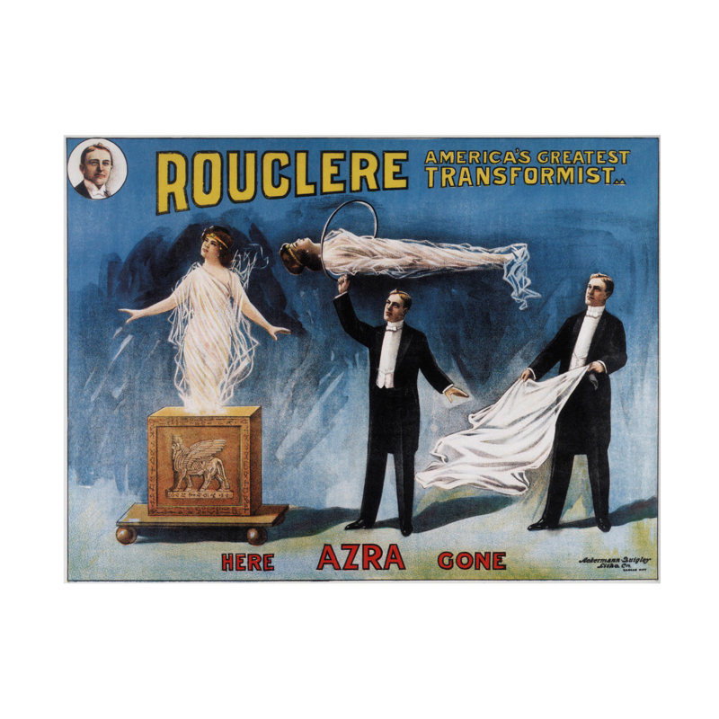 Impression sur toile, artiste inconnu, "Harry Rouclere and Wife Mildred In Levitation Act, 1903", H 14 po x l 19 po