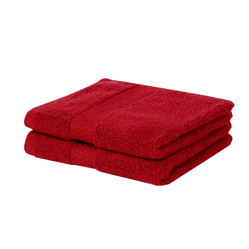 Splash 100% Cotton Zero Twist Washcloth Set, 550 GSM Soft Absorbent Cotton Washcloths & Face Towels for Bathroom, Spa & Daily Use, OEKO-TEX Certified, 2 Pack, Red