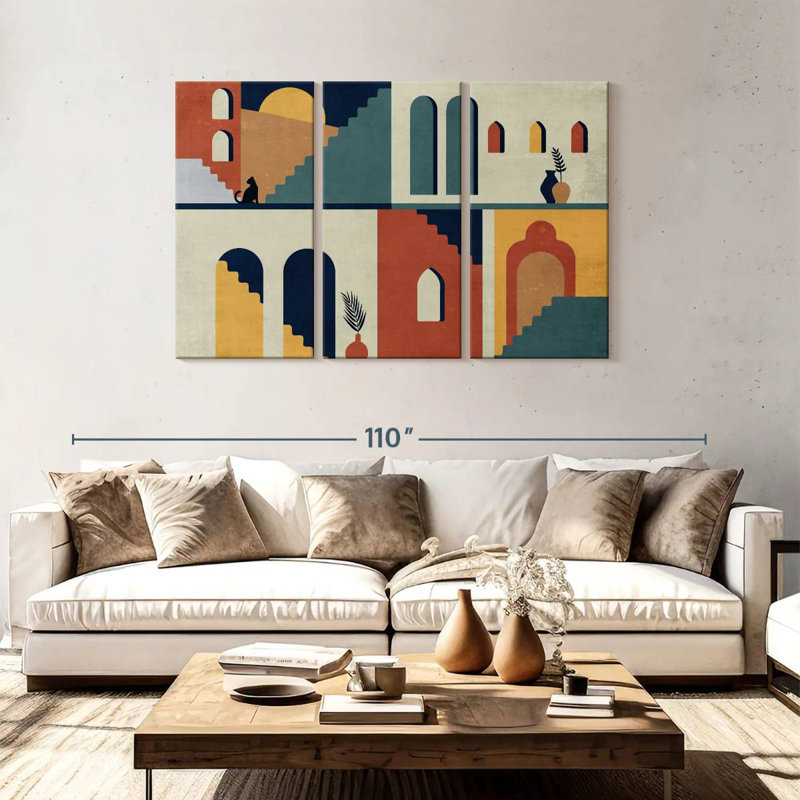 Lilie Abstract Abodes, 48" H x 74" W