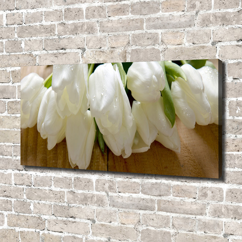 White Tulips - Wrapped Canvas Print