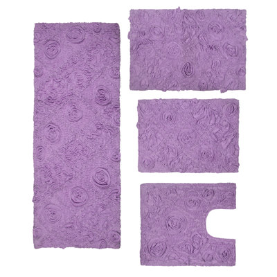 Schoenberger Floral Design Bath Rugs (Set of 4)