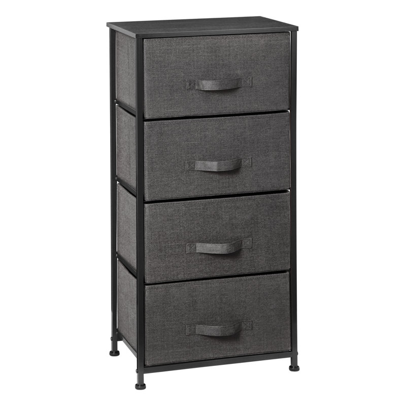 Commode 4 tiroirs Gastineau, Gris anthracite/noir
