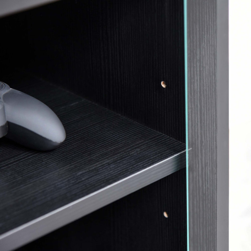 Armoire multimédia à 5 niveaux avec tablettes réglables à 3 niveaux