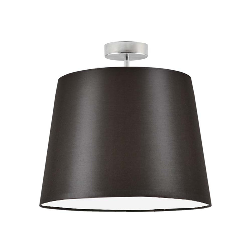 Deima Fabric Semi Flush Mount, Polished Black, Polished Silver