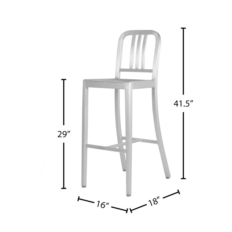 Farallon Alhakim Aluminum Bar & Counter Stool, Bar Stool (29" Seat Height)