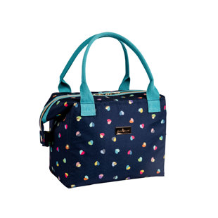 Built Insulated Lunch Bag with 'The Retro' Design, Polyester, Teal, 18.5 x  24 x 26 cm