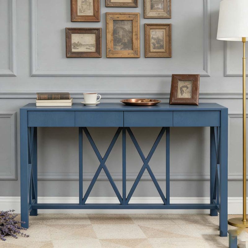 Canapé avec rangement spacieux en acacia, Navy Blue