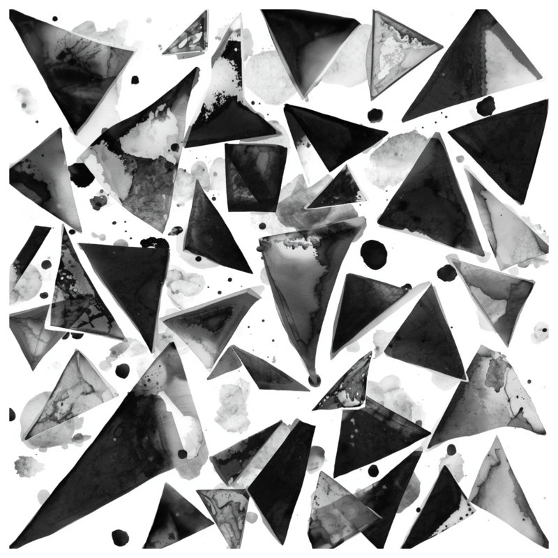 Tapis de bain Black Ink Triangles, L 34 po x L 21 po